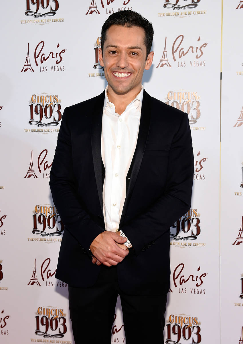 Magician Frederic Da Silva arrives at the grand opening of "Circus 1903" July 25. (David Becke ...
