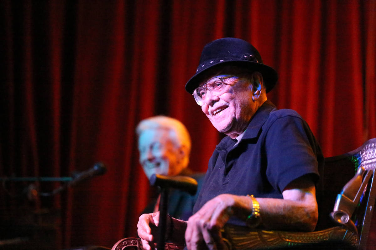 Saxophonist Don Hill at his 95th birthday party, held at the Italian-American Club in Las Vegas ...