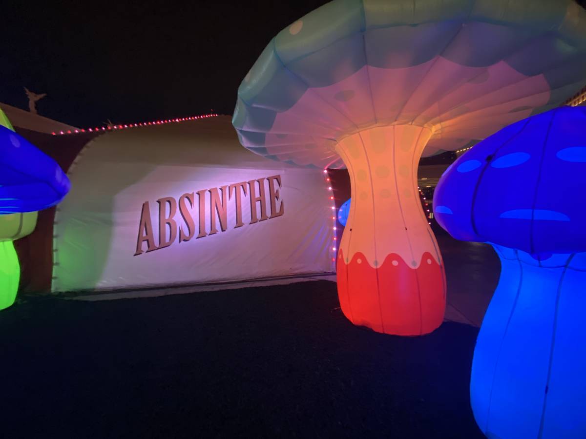 The Green Fairy Garden at "Absinthe's" Spiegeltent on Wednesday, March 17, 2021. (John Katsilom ...