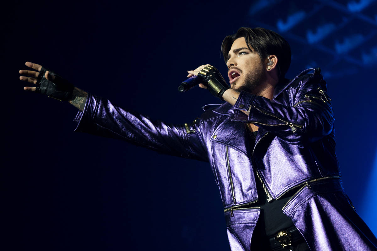 Adam Lambert performs with Queen at Park MGM theater in Las Vegas, Saturday, Sept. 1, 2018. Que ...