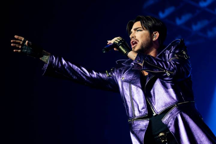 Adam Lambert performs with Queen at Park MGM theater in Las Vegas, Saturday, Sept. 1, 2018. Que ...