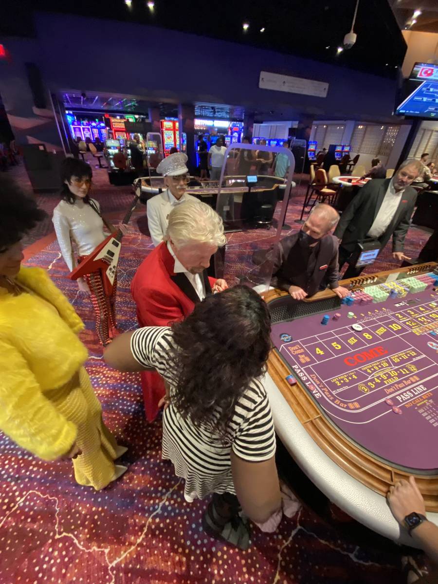 Virgin Group founder Richard Branson is shown at a Virgin Hotels Las Vegas craps table, Friday, ...