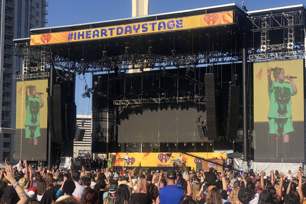 Billie Eilish performs at the iHeartRadio Music Festival's Daytime Stage at Las Vegas Festival ...