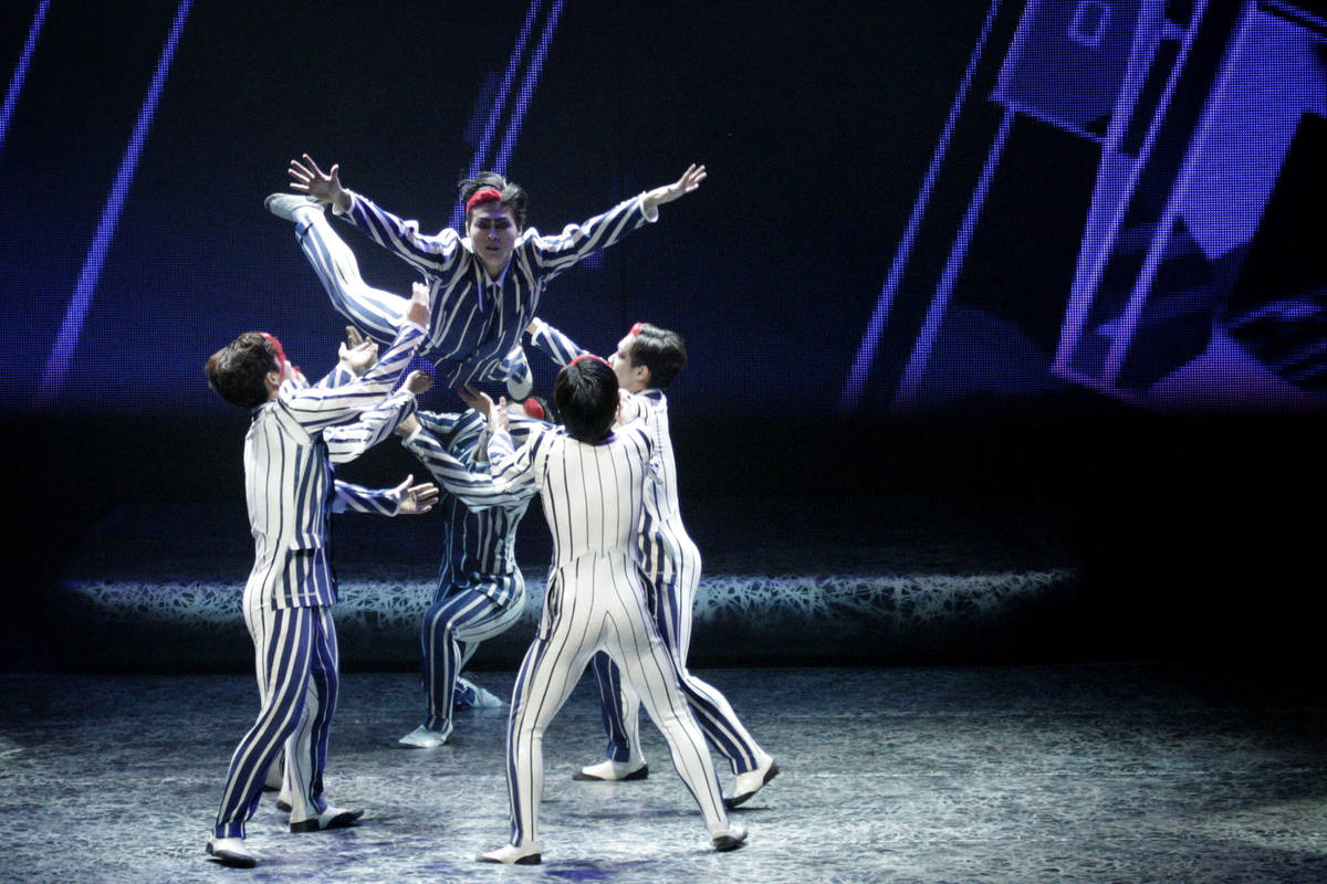 Cirque du Soleil performers debut part of the new Michael Jackson One show at Mandalay Bay Reso ...