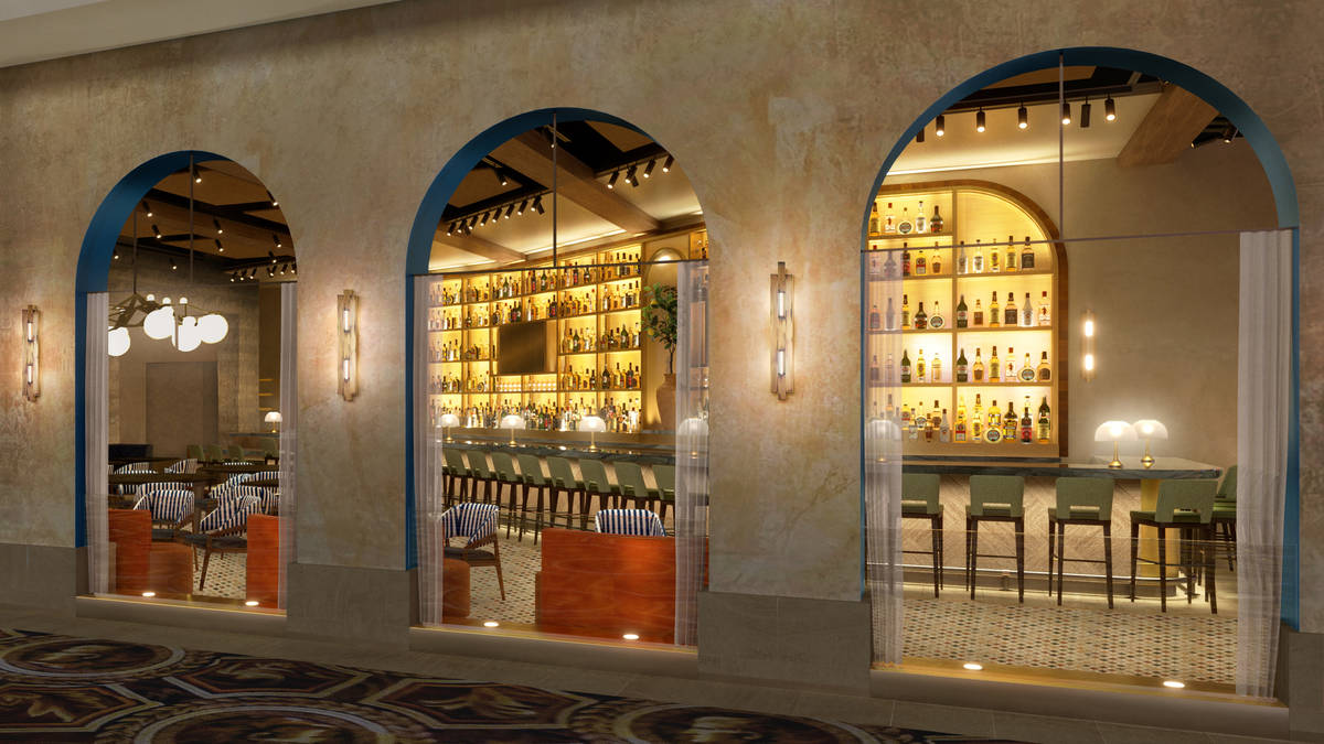 An artist's rendering of the bar area at Bobby Flay's Amalfi at Caesars Palace. (Olivia Jane De ...