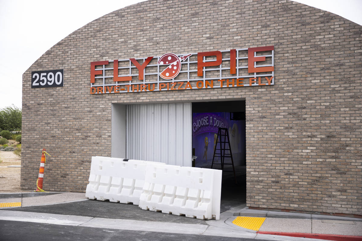 The Fly Pie pizza drive-thru is at the intersection of St. Rose Parkway and Coronado Center Dri ...