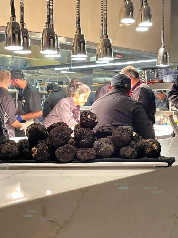 An open plate of truffles seen at Wally's Wine & Spirits at at Resorts World's opening on Thurs ...