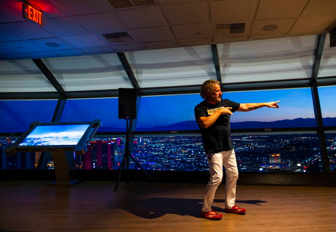 Sammy Hagar prepares to talk about his newly announced residency at The Strat, slated to begin ...