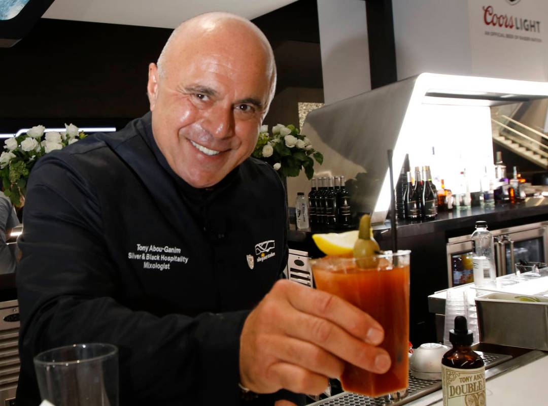 Mixologist Tony Abou-Ganim of Silver & Black Hospitality serves a cocktail, Bloody Fist Mary, d ...