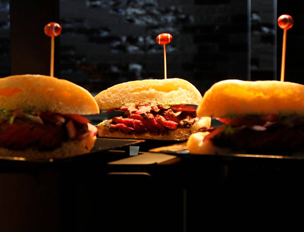 Tastes of Nation's carne asada torta burgers are served during an event of food and beverage ex ...