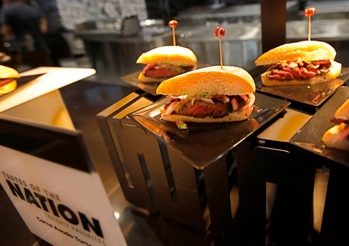 Tastes of Nation's carne asada torta burgers are served during an event of food and beverage ex ...