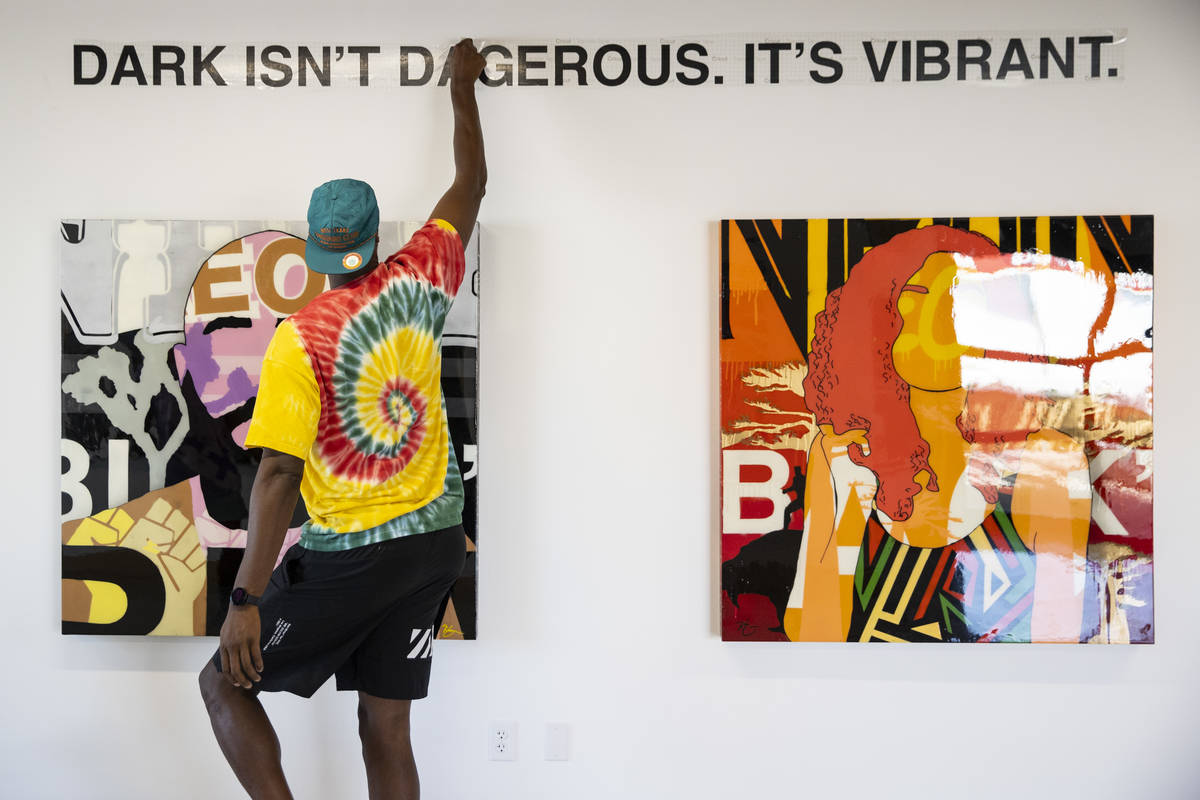 Artist Rod Benson, a former professional basketball player in the National Basketball League, p ...