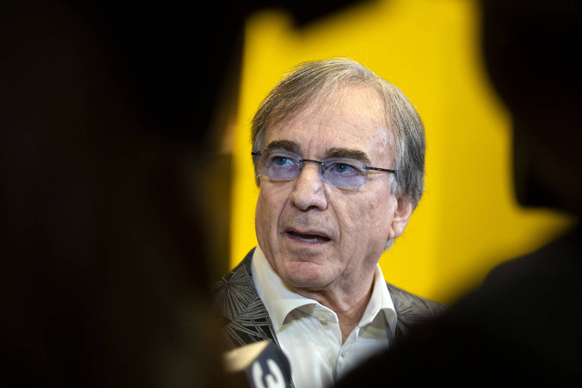 Cirque du Soleil CEO Daniel Lamarre answers questions from the media after a welcome back parad ...