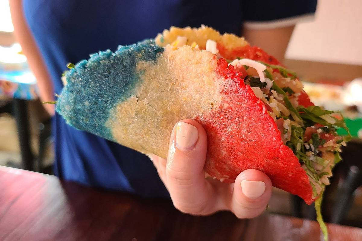 Madero Street Tacos' handmade patriotic tortilla. (Madero Street Tacos)