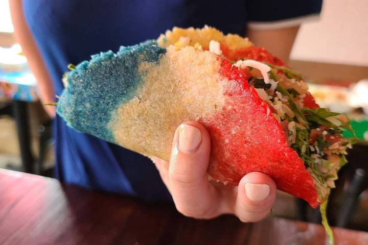 Madero Street Tacos' handmade patriotic tortilla. (Madero Street Tacos)