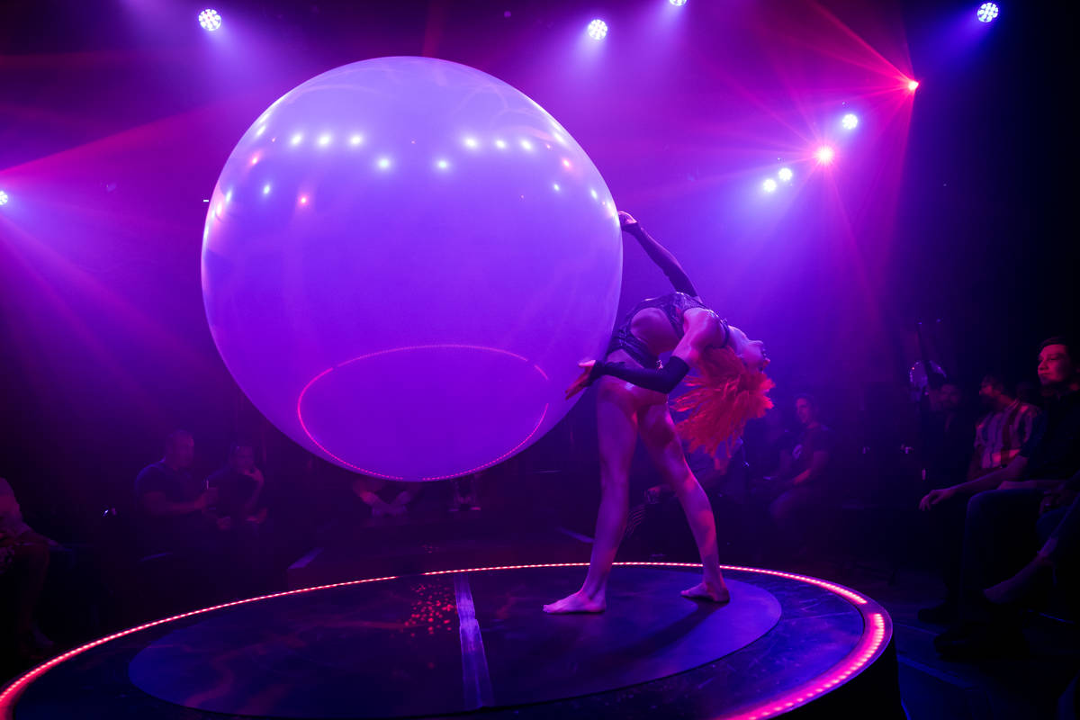 The character Leelo is shown during an undated performance of "Opium" at the Cosmopolitan of La ...