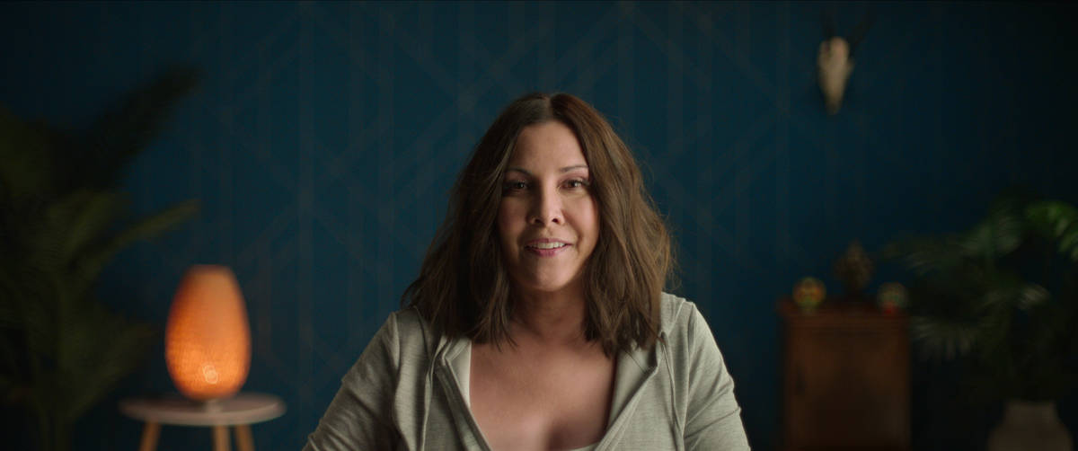 Lisa Lord portrays Heather Tallchief during the interview portions of "Heist." (Netflix)