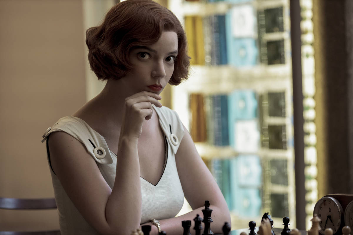 This image released by Netflix shows Anya Taylor-Joy in a scene from "The Queen's Gambit.& ...