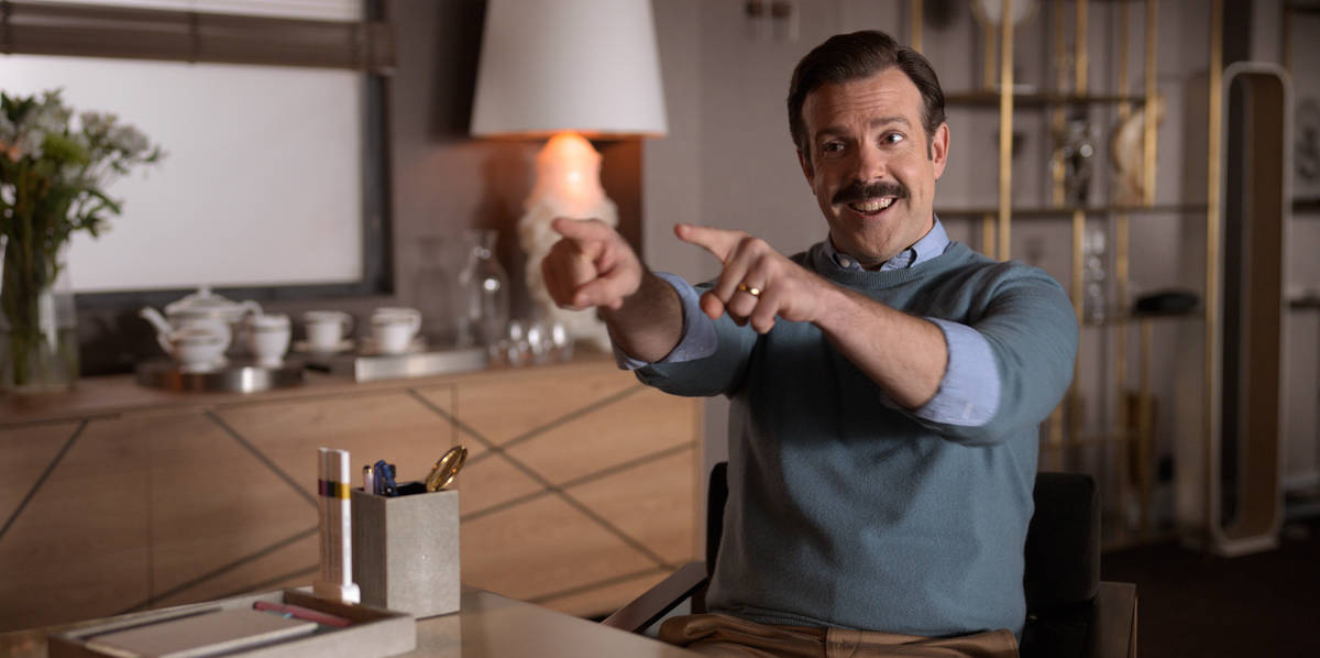 Jason Sudeikis stars in "Ted Lasso." (Apple TV Plus via AP)