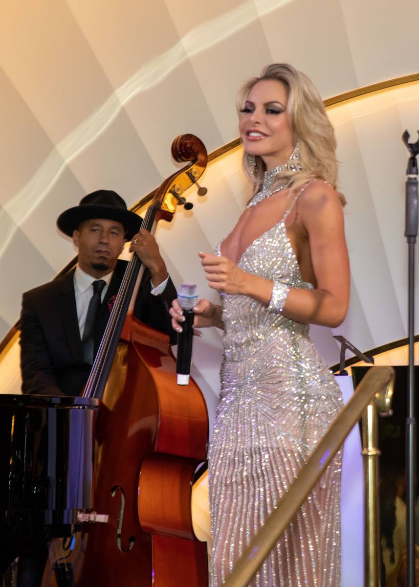 Savannah Lynx and Ryan Cross are shown at Delilah at Wynn Las Vegas on Thursday, July 8, 2021. ...