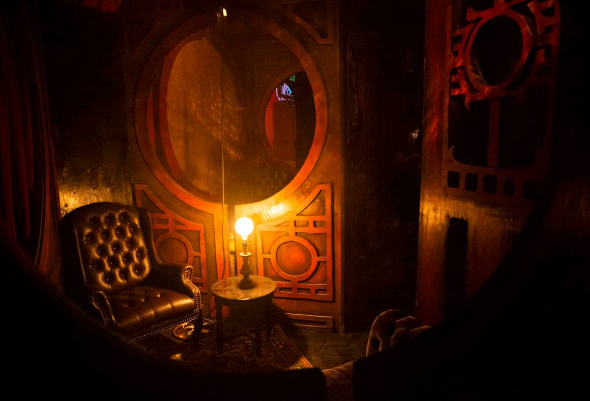 A look inside The Dorian Gray room during a tour of Lost Spirits Distillery, an immersive exper ...