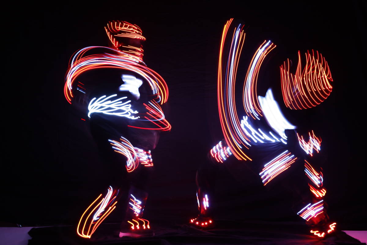 A segment of “iLuminate,” the new dance show opening Aug. 26 at The Strat Theater, is shown ...