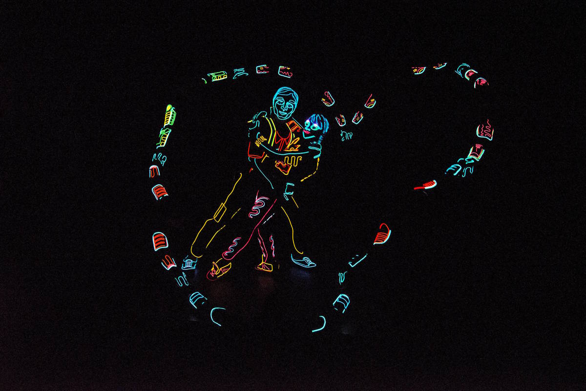 A segment of “iLuminate,” the new dance show opening Aug. 26 at The Strat Theater, is shown ...