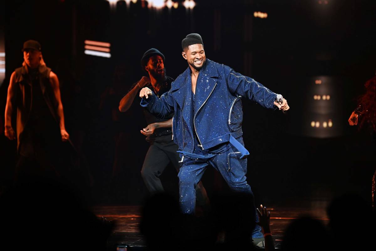 Usher performs at the grand opening of “Usher: The Las Vegas Residency” at The Colosseum at ...