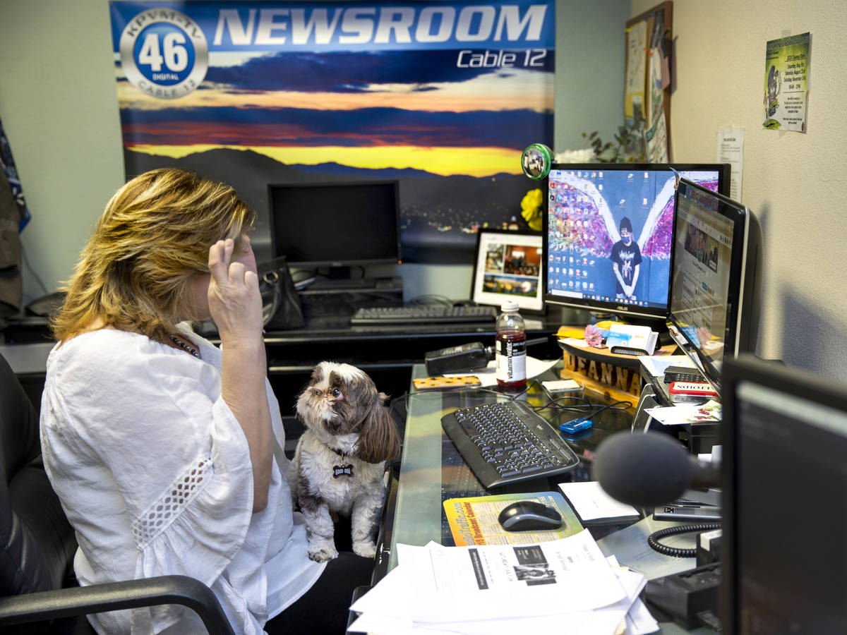 KPVM 25 News Director/Anchor Deanna O'Donnell hopes for a positive outcome while checking a sto ...