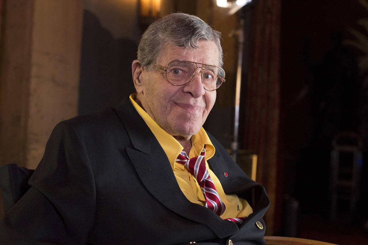 Actor and comedian Jerry Lewis poses during an interview April 12, 2014, at TCL Chinese Theatre ...