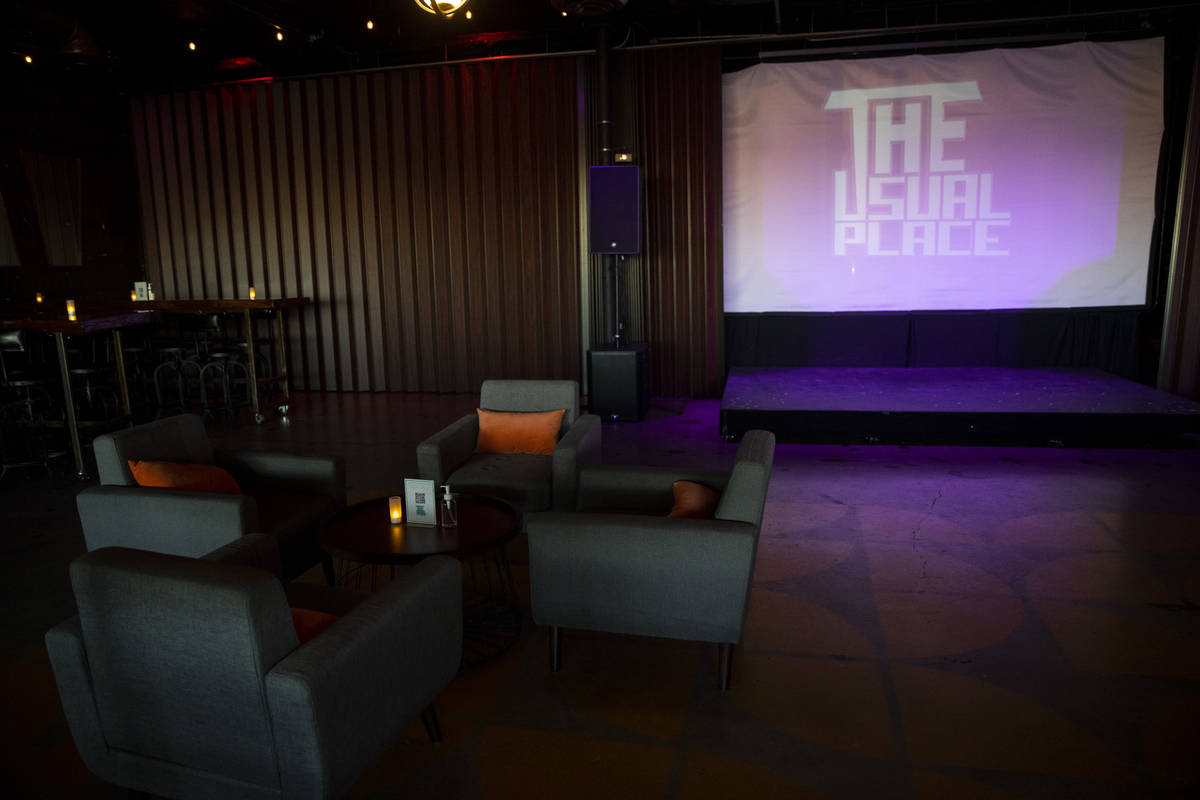 The interior of The Usual Place music venue in Las Vegas, Friday, Aug. 6, 2021. (Erik Verduzco ...