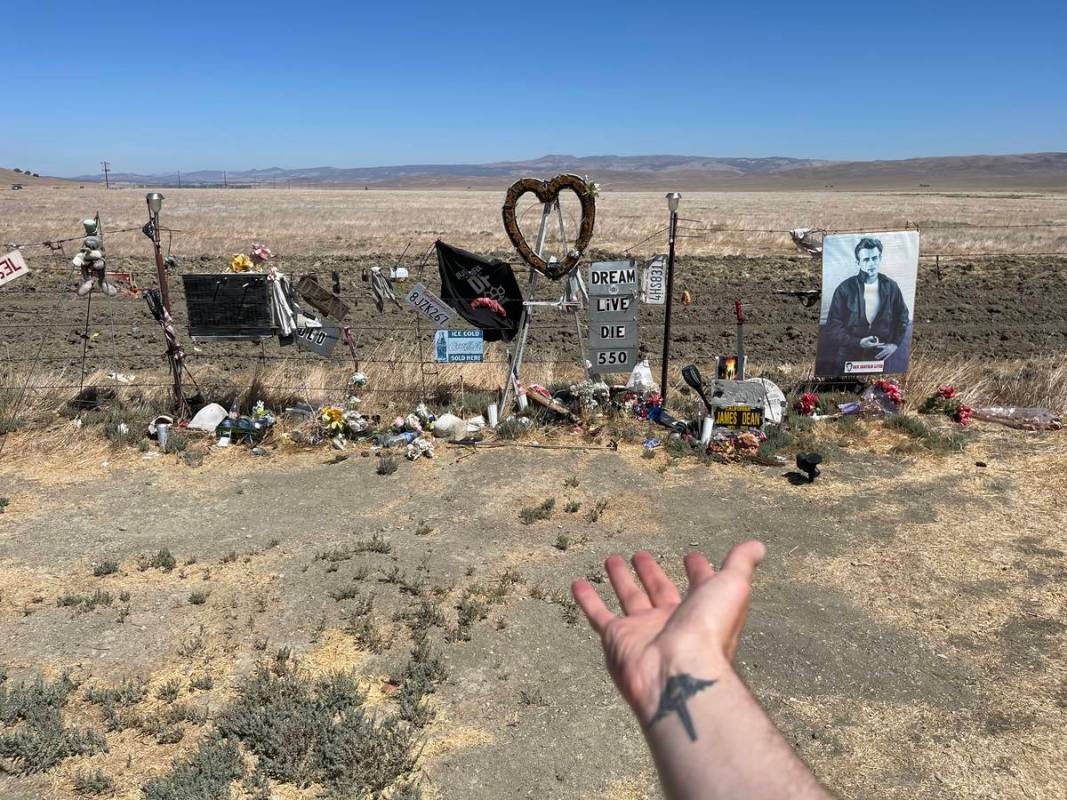 Zak Bagans is shown shooting a photo at the James Dean crash site near the town of Cholame, Cal ...