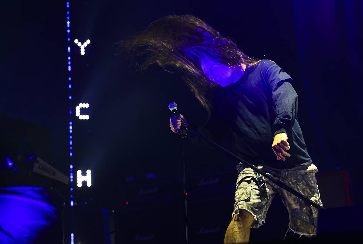 John Tardyʯf Obituary performs during Psycho Las Vegas at Mandalay Bay in Las Vegas on Fr ...