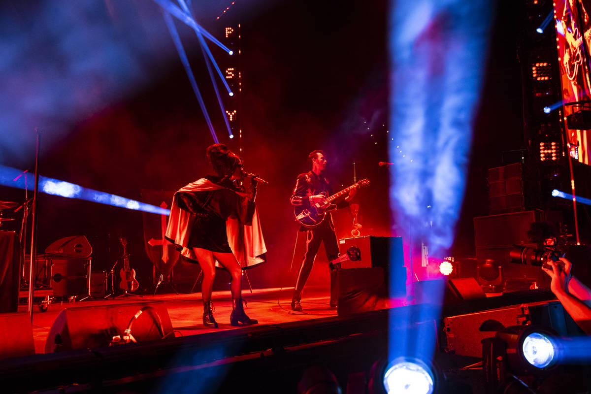 Alexandra James, left, and Zachary James of Twin Temple perform during Psycho Las Vegas at Mand ...