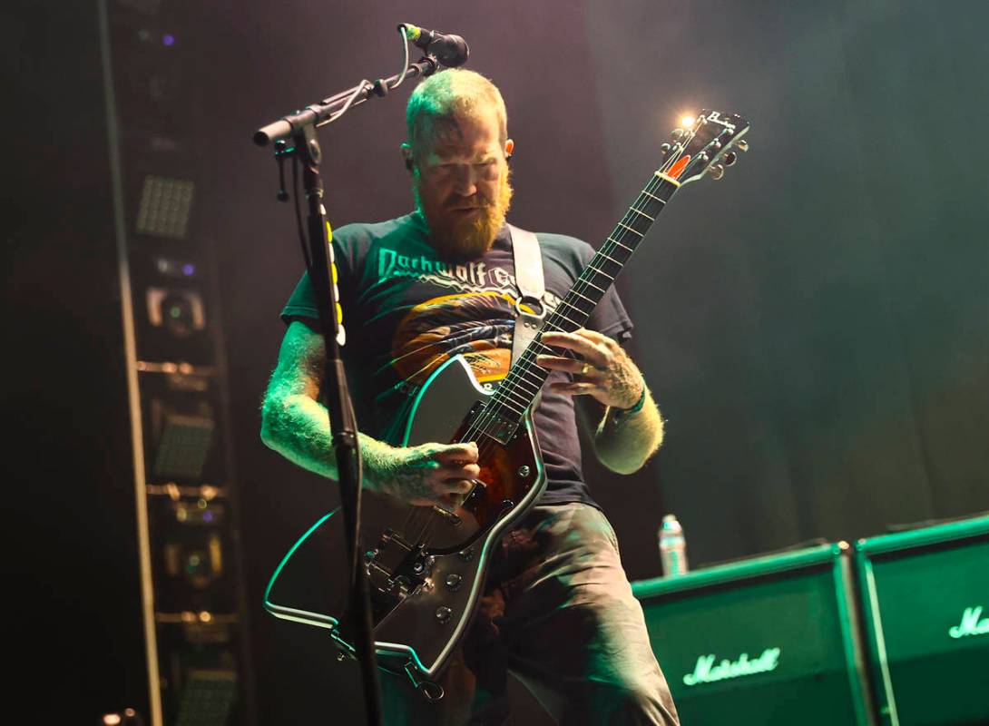 Brent Hinds of Mastodon performs during Psycho Las Vegas at Mandalay Bay in Las Vegas on Friday ...