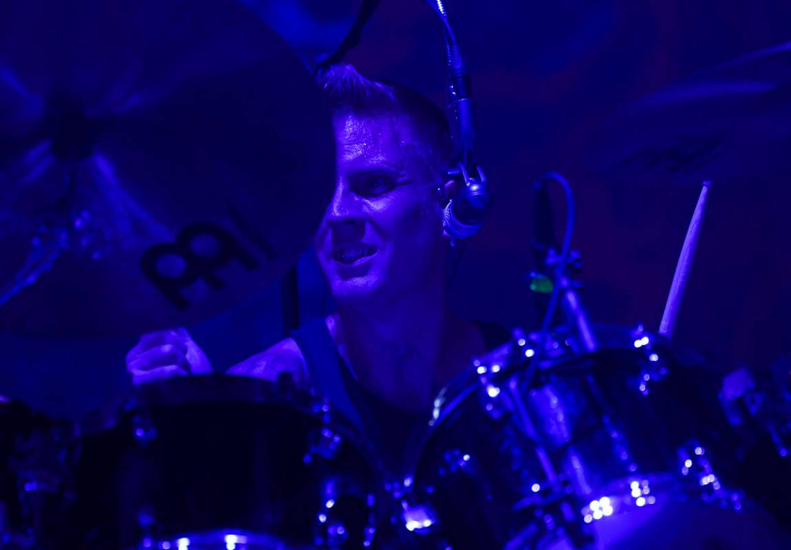 Brann Dailor of Mastodon performs during Psycho Las Vegas at Mandalay Bay in Las Vegas on Frid ...