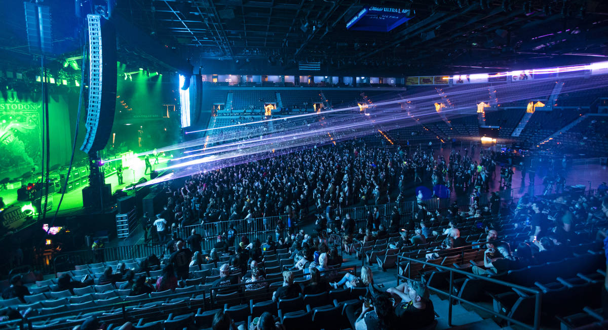 Mastodon performs during Psycho Las Vegas at Mandalay Bay in Las Vegas on Friday, Aug. 20, 2021 ...