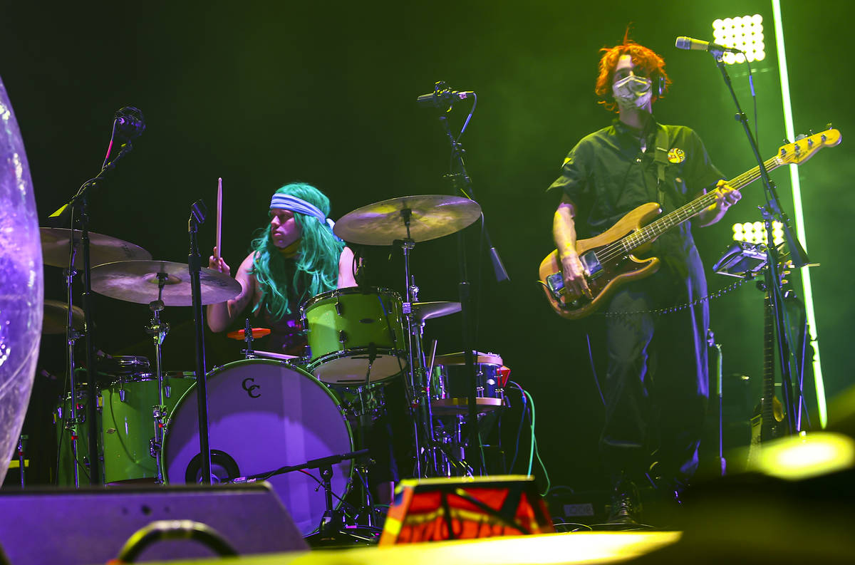 Members of The Flaming Lips perform during Psycho Las Vegas at Mandalay Bay in Las Vegas on Sat ...