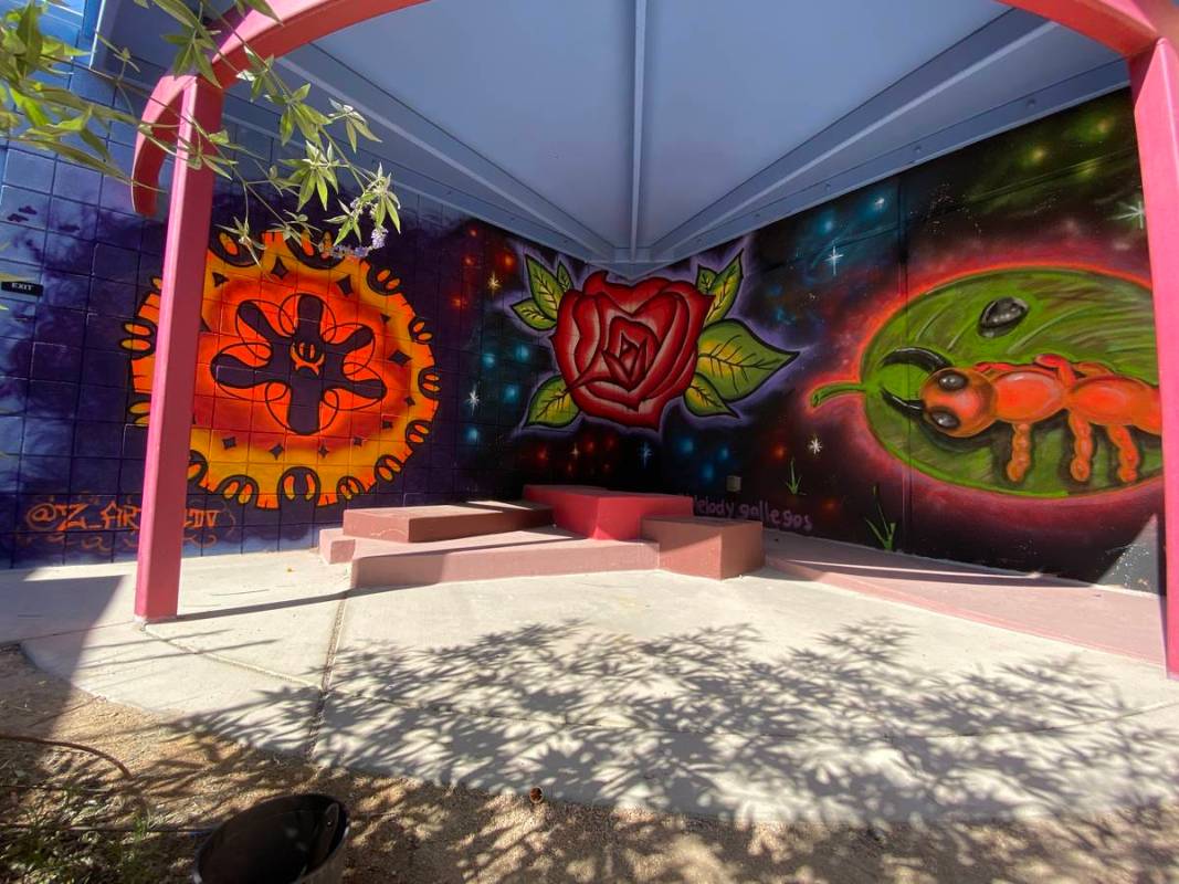 Graffiti Park Mural at J E Manch Elementary School. (Shawn Maguire)