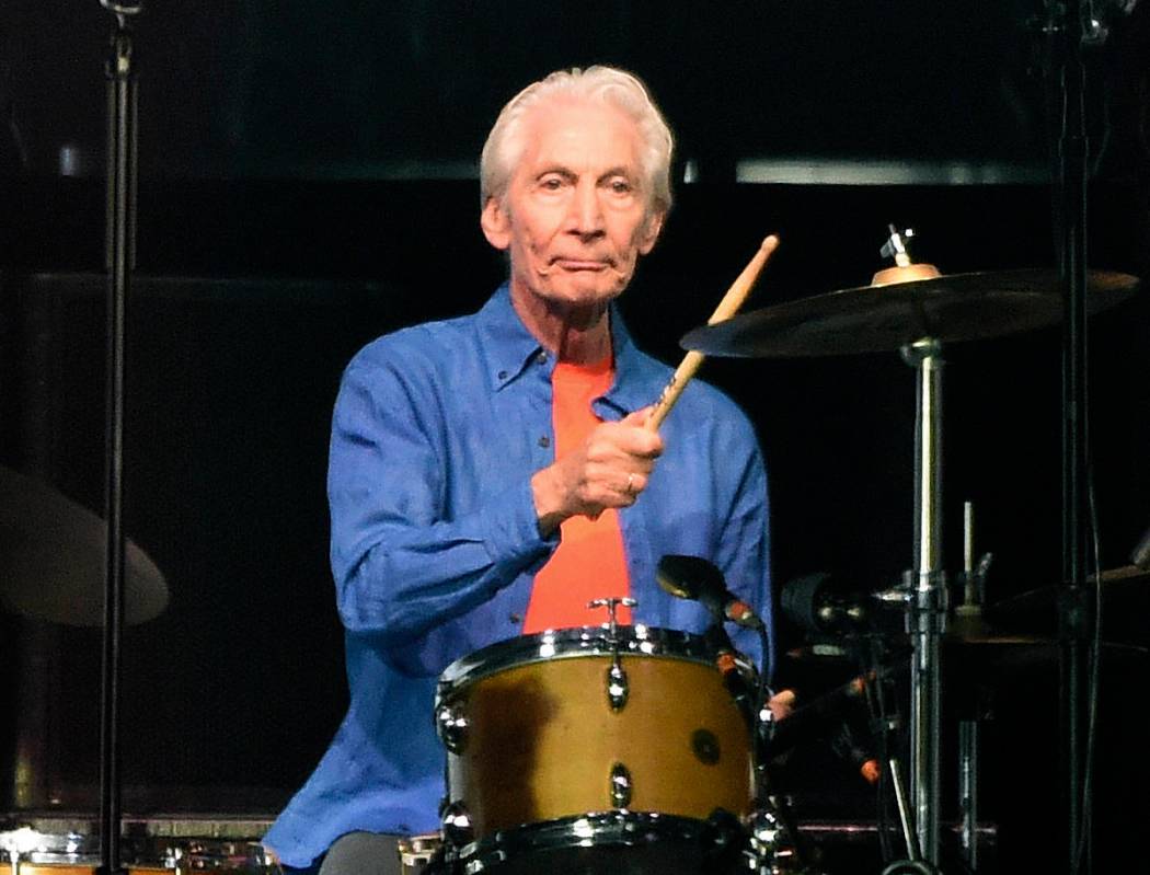 FILE - Rolling Stones drummer Charlie Watts performs at the Rose Bowl, Thursday, Aug. 22, 2019, ...
