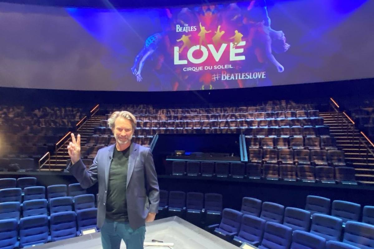 Giles Martin is shown during a video shoot at Love Theater at the Mirage on Sunday, Aug. 1, 202 ...