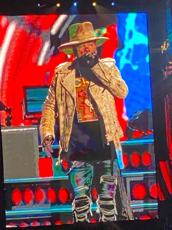 Guns N' Roses plays Allegiant Stadium on Friday, Aug. 27, 2021. (John Katsilometes/Las Vegas Re ...