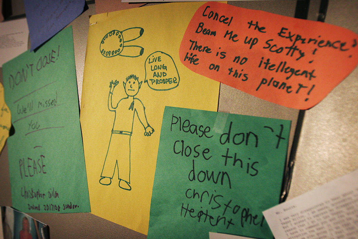 On the final day before doors are closed permanently at "Star Trek: the Experience" messages fr ...