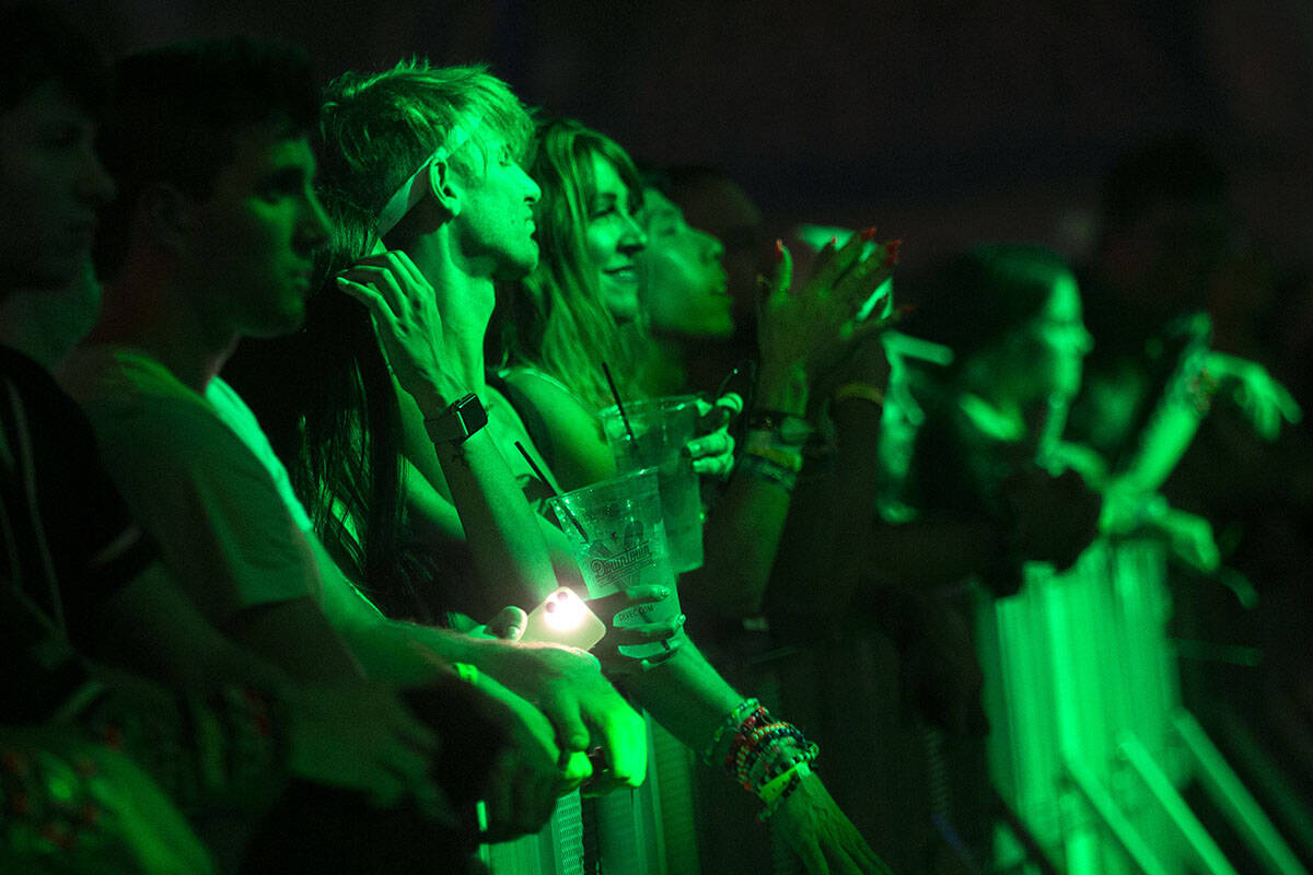 Fans enjoy Kavion's set during the Lost in Dreams music festival at the Downtown Las Vegas Even ...