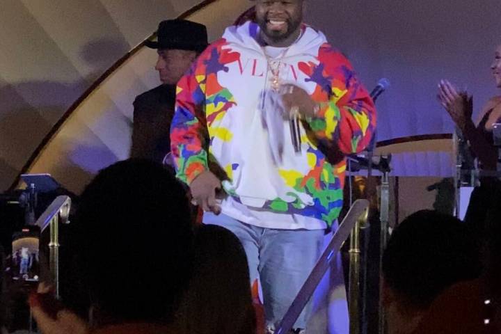50 Cent makes an unbilled appearance at Delilah at Wynn Las Vegas on Thursday, Sept. 2, 2021. ( ...