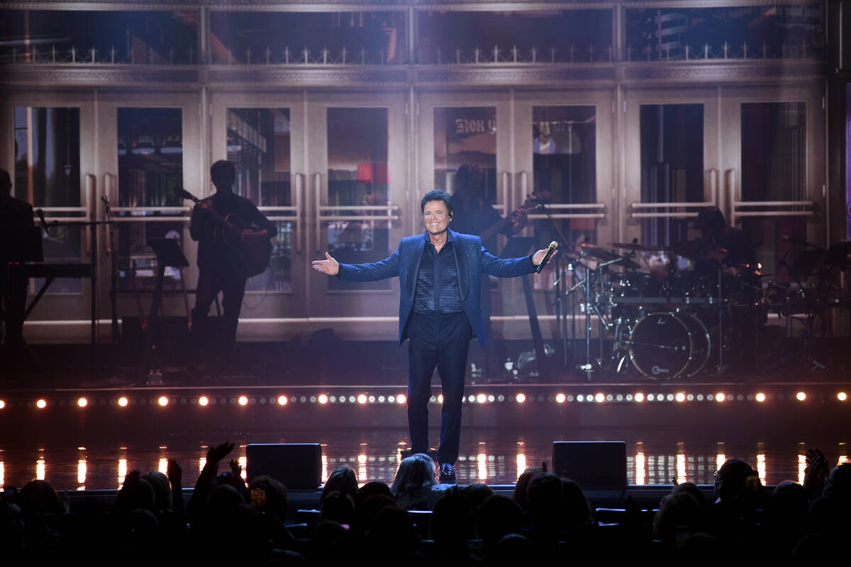 Donny Osmond performs at Harrah's on Aug. 31, 2021, in Las Vegas. (Denise Truscello)