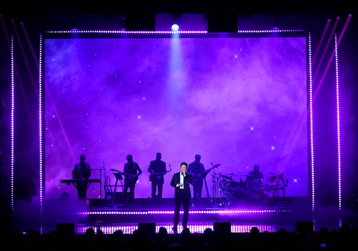 Donny Osmond performs at Harrah's with Jesse Tobias on guitar on Aug. 31, 2021, in Las Vegas. ( ...