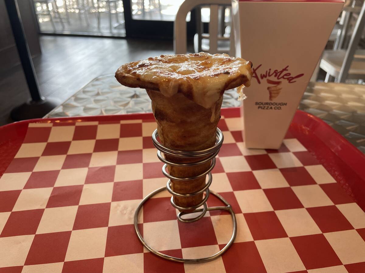 Twisted Sourdough Pizza specializes in pizza cones. (Janna Karel / Las Vegas Review-Journal)