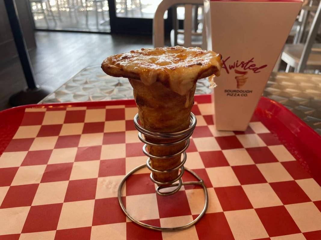 Twisted Sourdough Pizza specializes in pizza cones. (Janna Karel / Las Vegas Review-Journal)