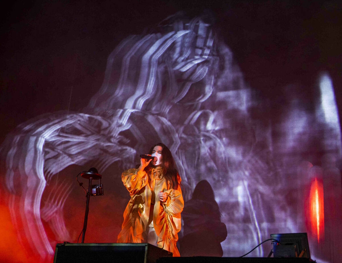 Megan James of Purity Ring performs on the Huntridge Stage during day one of Life is Beautiful ...